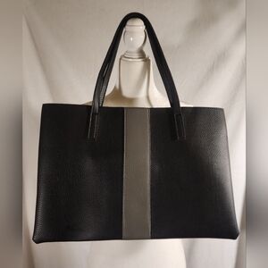 Vince Camuto Faux Leather Shoulder Bag Black & Gray